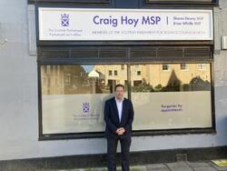 Craig Hoy MSP outside his new office in Haddington