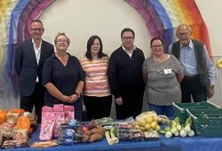 John Lamont MP and Craig Hoy MSP with volunteers from Earlston Community Larder