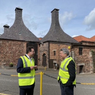 Craig Hoy, South Scotland MSP, has celebrated the importance of Belhaven Brewery. He is pictured alongside Tim Preston, Brewing Distribution Director for Greene King