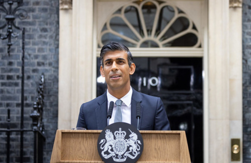 Rt Hon Rishi Sunak MP giving his first speech as Prime Minister of the United Kingdom.