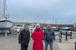 Craig Hoy MSP with Jane McMinn (centre) and Andrew Dunn (right) from the North Berwick Harbour Trust
