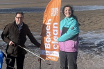 Craig Hoy MSP with Caitlin Godfrey from Marine Society UK at the Longniddry beach clean