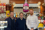 (left-to-right) Scottish Beer and Pub Association President Andrew Lawrence; Craig Hoy MSP; and Dominic McNeill, owner of the Tower Inn, Tranent