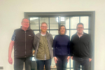 (left-to-right) Steve Ross, Managing Director of NB Gin; Jamie MacDonald, head of the NB Gin's Rum Project; Jenny Martin, Customer Relations Manager; and Craig Hoy MSP