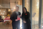 Craig Hoy MSP with Roslyn Neely, the CEO of Edinburgh Children's Hospital Charity, at their exhibit in the Scottish parliament
