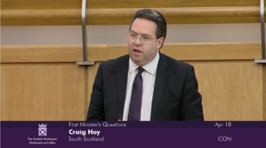 Craig Hoy speaking in parliament about GP facilities costs